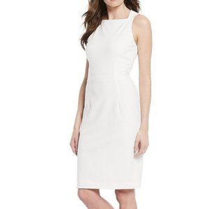 Alex Marie Size 12 Solid White Sleeveless Dress